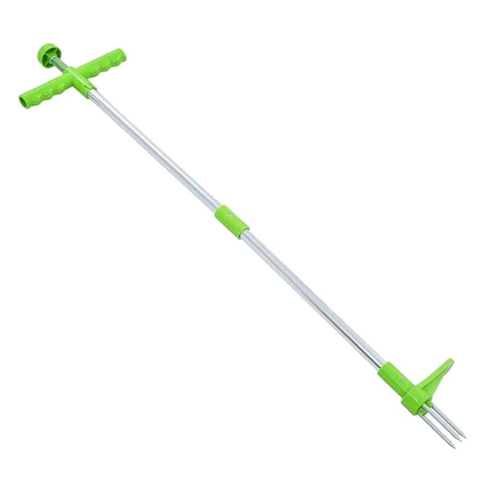 Estirpatore Di Erbacce, Utensile Manuale Per Diserbo Con Supporto, Attrezzo Per Diserbo Da Giardino Con Manico Lungo Da 99 Cm Con 3 Artigli In Acciaio Inox, Pedale Resistente E Raccoglitore Per Giardi