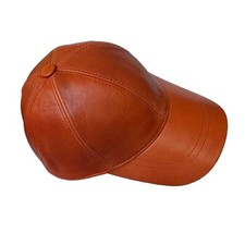 Genuine Leather Orange Cap Handmade Women’s Fashion Hat Premium Quality