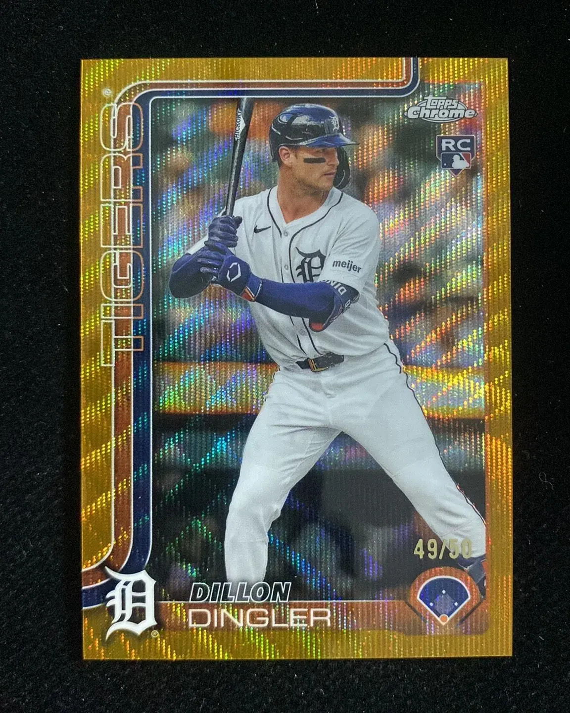 2025 Topps Chrome Dillon Dingler #274 Gold Wave Refractor 49/50 Tigers RC HD