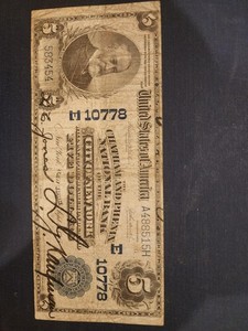 1902 $5 the first nb of the city of new york, ny national currency signed CHATHA