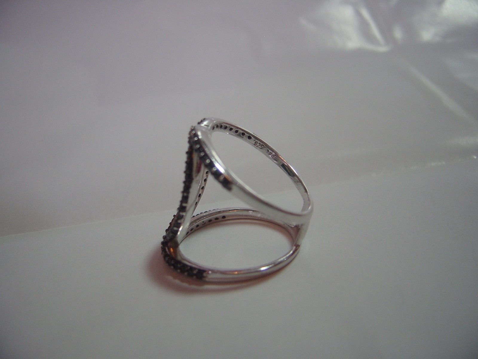 exquisite-solid silver large ornate black sparkli… - image 15