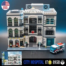 MOC City Hospital Modular Building Set Street View Creator 4958Pcs 17 Minifigs