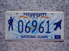 Mississippi NATIONAL GUARD License Plate