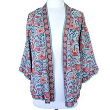 Tolani Feathers Floral Kimono Short Jacket On...