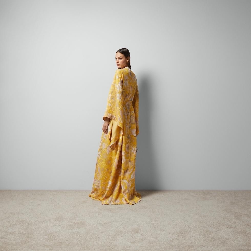 GUCCI グッチ　Silk Caftan Mini DRESS ⑦ GLORIOUS GUCCI Floral Printed Dress/gucci Kaftan Dress