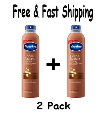 Vaseline Spray On Lotion Spray Moisturizer Cocoa Radiant 6.5 oz