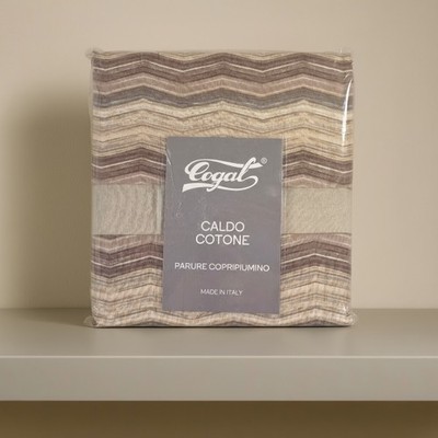 Cogal Double Duvet Cover Warm Cotton 250x245 Zig-Zag Antique Pink