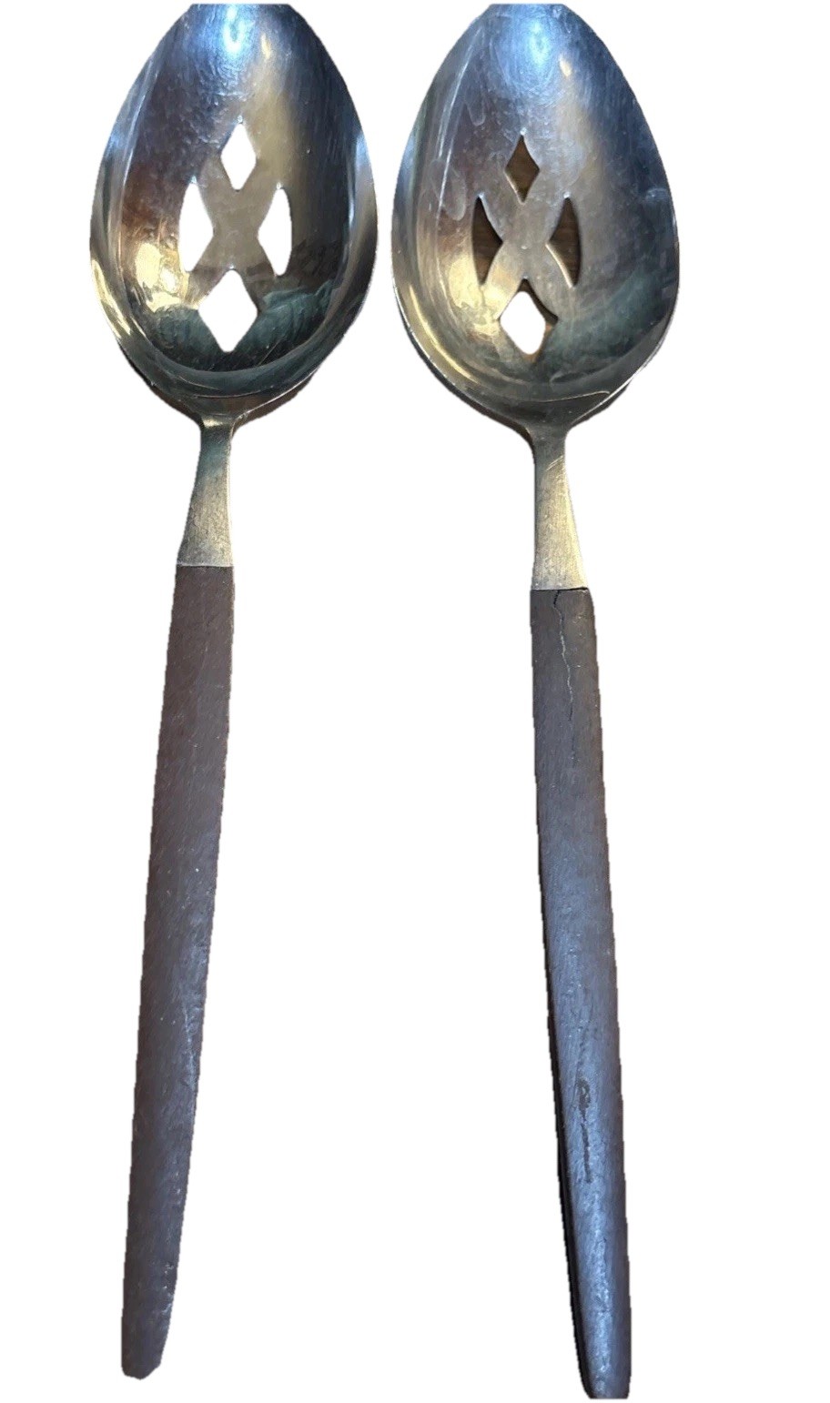 Ekco Eterna Canoe Slotted Serving Spoon 2 Stainless Flatware MCM