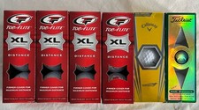 Lot of six boxes of golf balls 4 Top Flight, 1 Titelist, 1 Calloway New