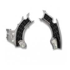 Acerbis X-Grip Frame Guards Silver/Black Compatible with Honda CRF250R/CRF250...