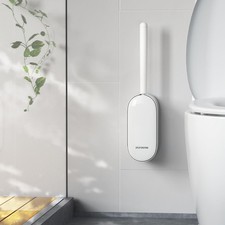 Toilet Bowl Brush and Holder, Toilet Brush Set with Ergonomic Design, Compact...