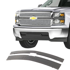 Fits 2014-2015 Chevy Silverado 1500 Upper Aluminum Chrome Billet Grille Insert