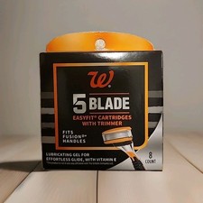 Walgreens 5 Blade Easyfit Cartridges With Trimmer, Fits Fusion Handles, 8 Count