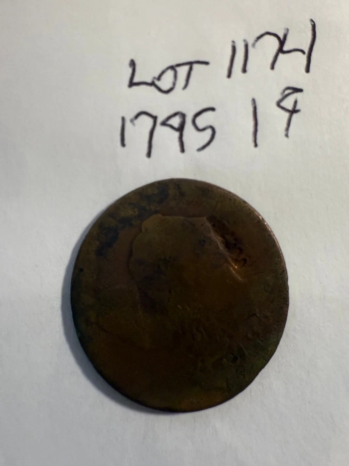 1795 Flowing Hair Large Cent                   over 230 years old      lot#1174 - Image 3 of 3