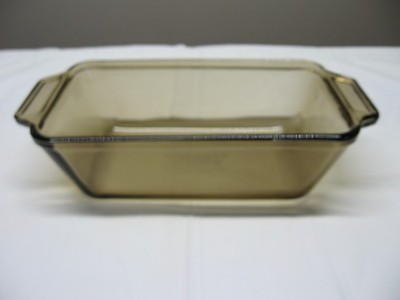 Anchor Hocking Brown Glass Bread Loaf Bake Pan Dish #1041 1.5qt 5.25'' x 9''