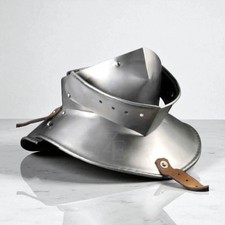 Medieval Bevor Gorged   18G Steel Gothic Neck Armor for LARP SCA Reenactment