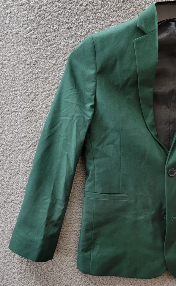 Traje Chaqueta Calvin Klein Infinite Mezcla Lana Elástica Niños Grandes 12 Verde Oscuro L/S Foto 3 de 4