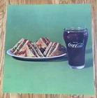 Vintage Coca Cola & Club Sandwich Litho Sign Movie Marquee Menu Board Insert 17"