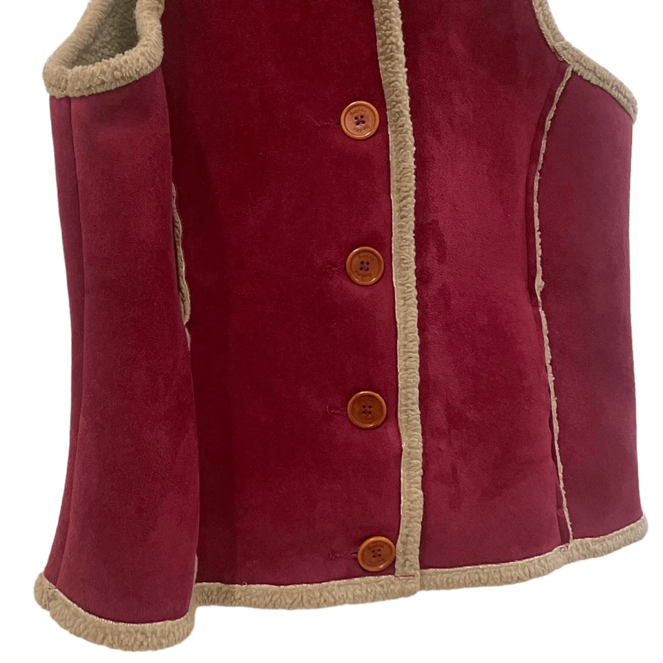 Chaleco Boden Granate Sherpa Forrado Imitación Gamuza Talla M Foto 3 de 4