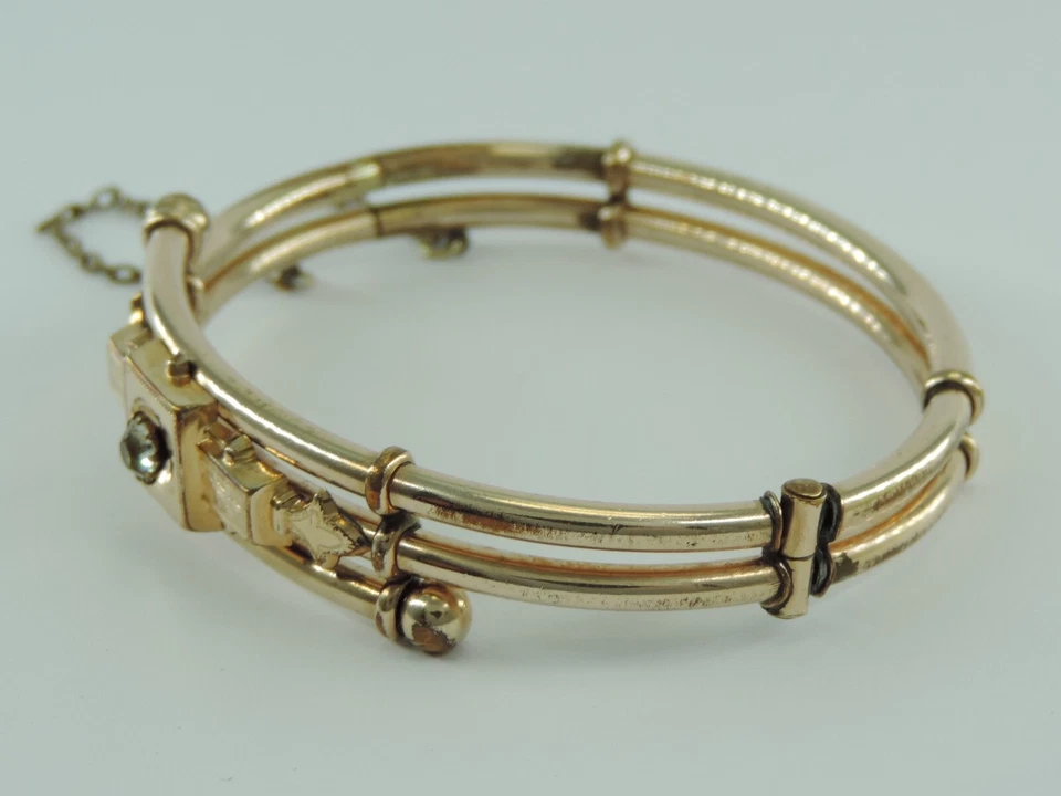 Vintage Damen Armreif mit Zirkonia / Vergoldet  - Bild 2 von 4