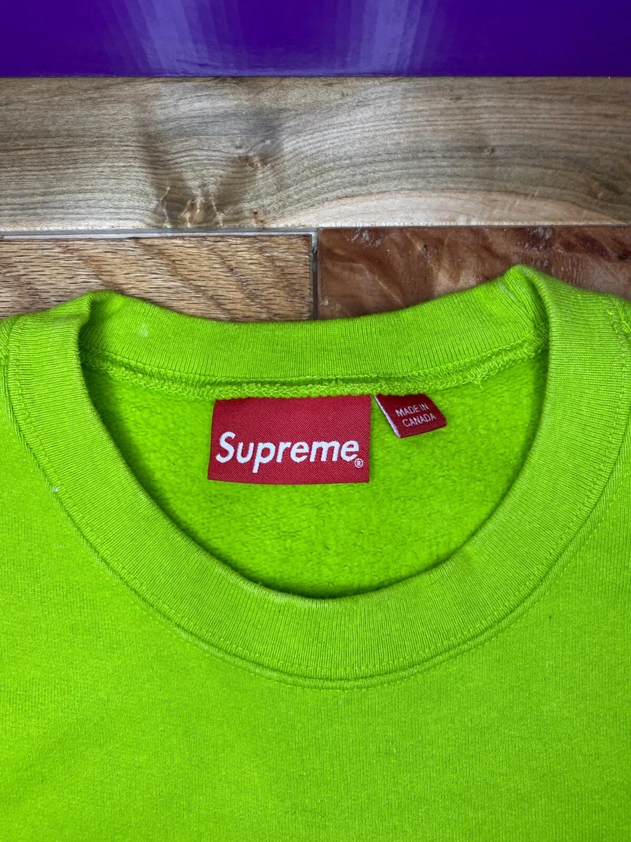 Supreme Cut Out Box Logo Crewneck Acid Green M BOGO BOX LOGO
