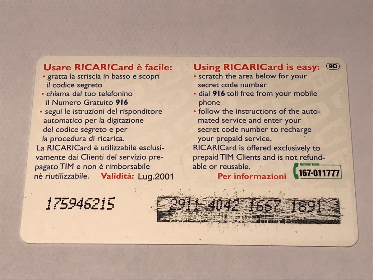 Scheda per Ricarica Telefonica Tim 100 Centomila Lire Fumetti da - Main Image
