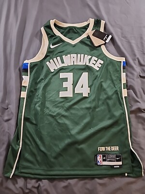 NWT Bucks Giannis Antetokounmpo Nike Green Swingman Jersey Icon Edition Size 48