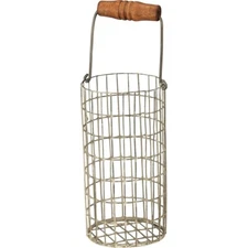 NEW!~Primitive Metal Round Wire Pocket - Farmhouse Decor Bin~Country/Distressed