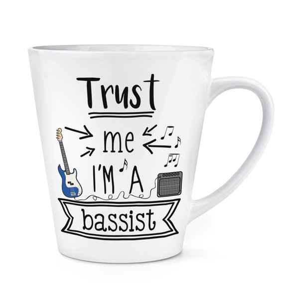 Trust Me I'm A Bassist 341Ml Latte Becher Tasse Musik Rock Scherz Worlds Best-image