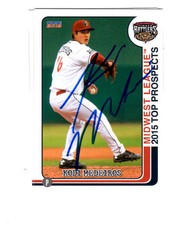 Kodi Medeiros 2015 Midwest League Top Prospect autograph signed card Wisconsin