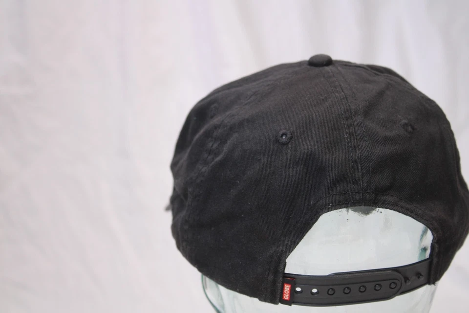 Globe Hat Cap Trucker Snap Back Adjustable Black Red - Image 4 of 4
