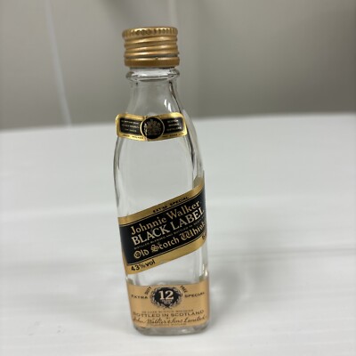 Vintage Mini 50 ml Johnnie Walker Black Label Shot Bottle EMPTY
