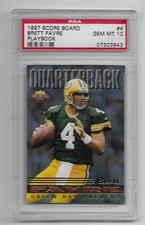 1997 Brett Favre PSA 10 Score Board, PLAYBOOK, #4, POP 2 Packers