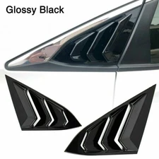 Quarter Window Louver Cover For Honda Civic 2016-2021 ABS Rear Side Glossy Black