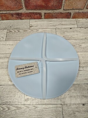 4 Pc Tommy Bahama Melamine Plates Powder Blue Salad 8.5'' NWT