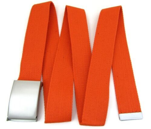 HERMES Suspenders Belt Canvas Leather 2 Set Orange Auth  display picture 3
