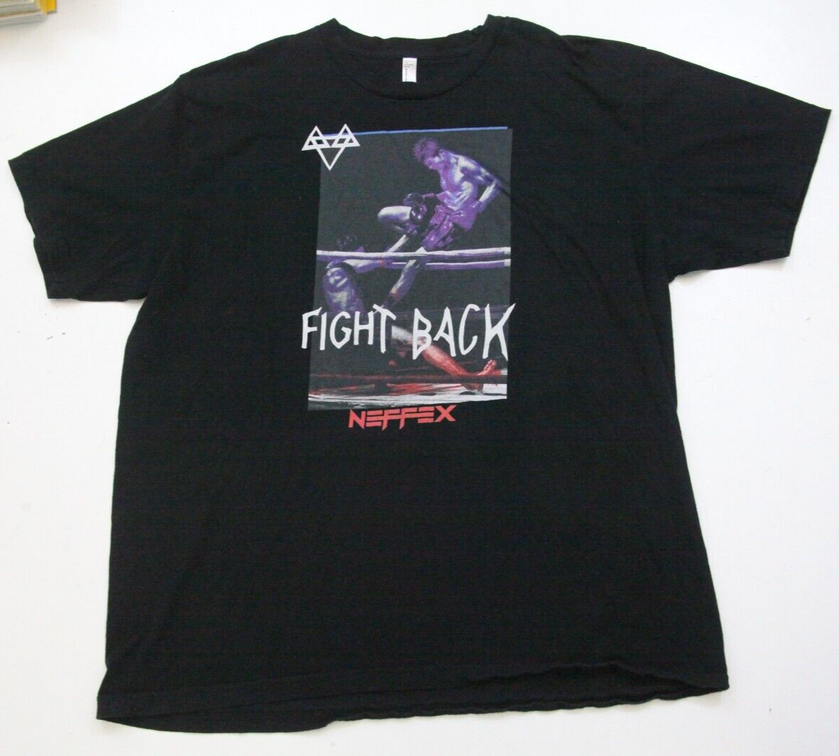 American Apparel Black Fight Graphic Man's T-Shirt 2XL Short