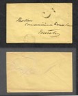 CANADA PETERBOROUGH PAID “5”ON NOVEMBER 1869 STAMPLESS COVER TO TORONTO