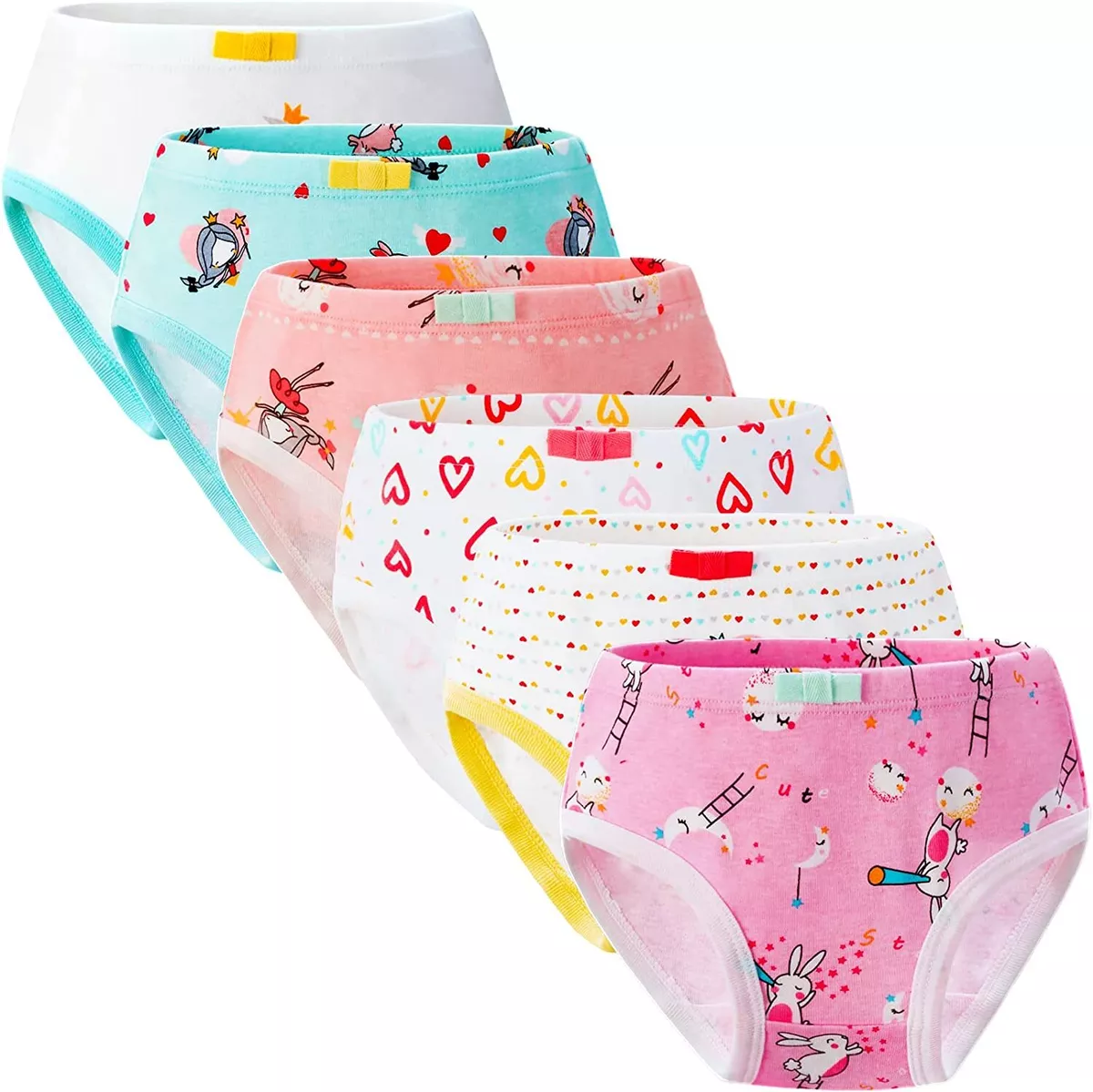 6Pcs/Set Girls Baby Underwear Soft Cotton Panties Kids Underpants