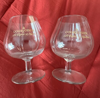 2 BRANDY SNIFTERS, GOLD - COURVOISIER Le Cognac de Napoleon