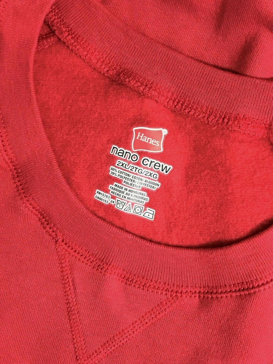 Men's Hanes Premium Red Sweatshirt 2XL Casual Pullover Crew Neck