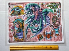 Vintage Art Tattoo Flash Sheet William Billy Webb II /T228