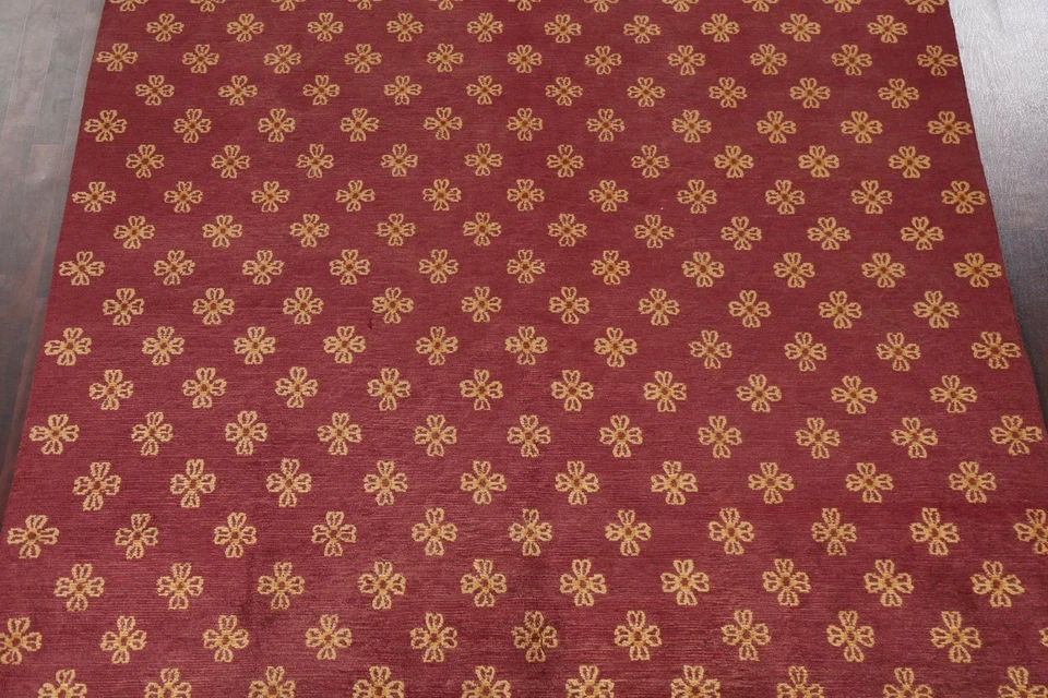 Vegetable Dye Geometric Nepalese Oriental Area Rug Wool Hand-knotted 8x10 Carpet - Image 3 of 4