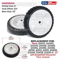 2pk 8" Front Drive Wheels Replacement Tires for Toro 22" Recycler Lawnmower