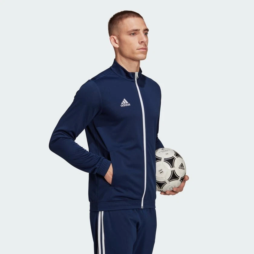 adidas Track Jacket Mens Entrada 22 Football Navy Blue Tracksuit Top - Image 2 of 4