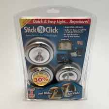 Ontel Stick N Click D567987 LED Lights 3-Pack Battery-Operated Peel & Stick