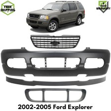 Front Bumper Cover Primed Plastic Grille Assembly For 2002-2005 Ford Explorer