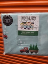Berkshire Snoopy the gang Peanuts Xmas Full Size Sheet Set new