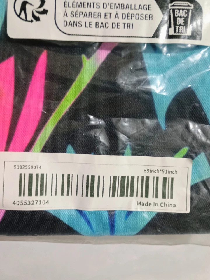 Tapiz de pared abstracto de neón 59x51 pulgadas - tela artística multicolor (no seguro) Foto 2 de 3