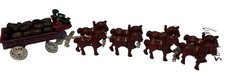 Vintage Cast Iron Budweiser Clydesdale Beer Wagon 8 Horses Driver Dog 19 Barrels